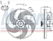 Вентилятор радиатора Peugeot 206 (98-) 1.1 I (+) (пр-во Nissens) NI 85672